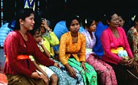 Brightly dressed women