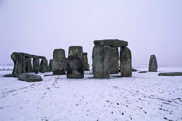 Stonehenge in the snow