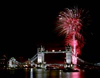 Tower Bridge New Year Fireworks, London