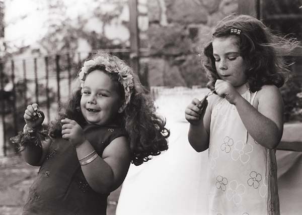 blowing bubbles